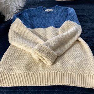 Heavy sweater blue and beige